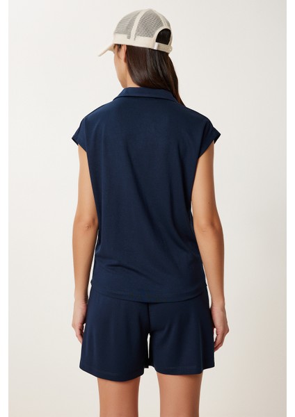 Polo Yaka Basic Örme Şort Takım