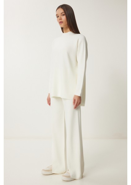 Şık Triko Kazak Pantolon Takım LMU0001 EKRU fiyatları