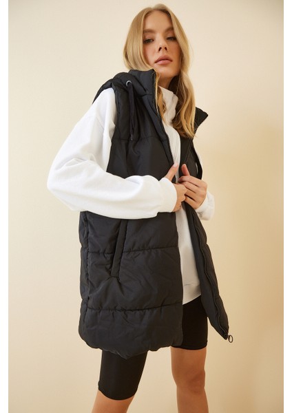 Kapüşonlu Oversize Şişme Yelek