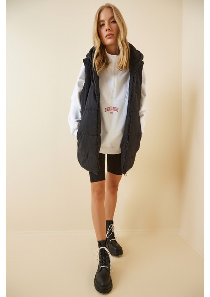 Kapüşonlu Oversize Şişme Yelek modelleri