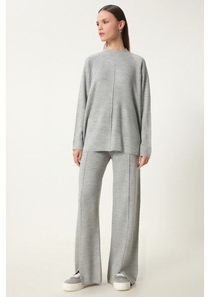 Şık Triko Kazak Pantolon Takım LMU0001 AÇIK GRİ fiyatları