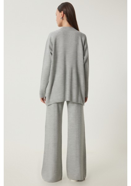 Şık Triko Kazak Pantolon Takım LMU0001 AÇIK GRİ