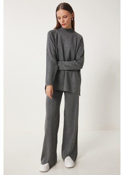 Şık Triko Kazak Pantolon Takım LMU0001 GRİ fiyatları
