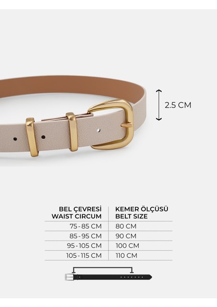 Çift Gold Köprülü Ekru Kadın Kemer modelleri
