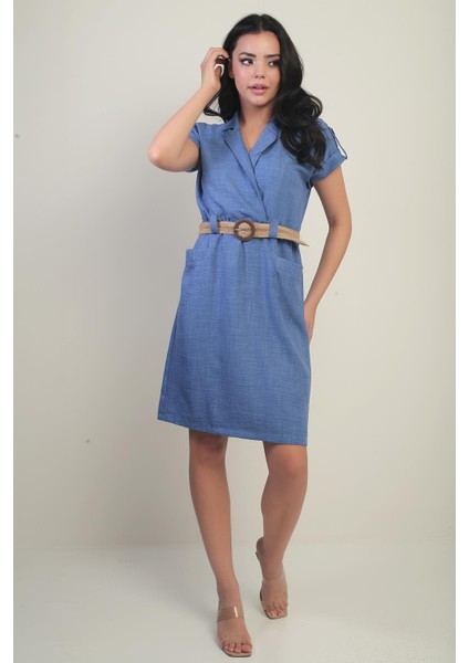 Kadın Torba Cepli Beli Kemerli Elbise fiyatları