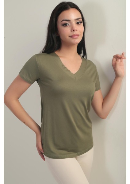Kadın V Yaka Likralı Bluz fiyatları