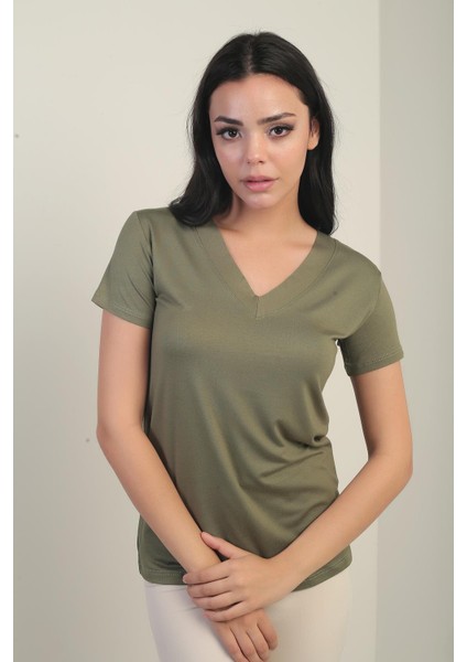 Kadın V Yaka Likralı Bluz modelleri