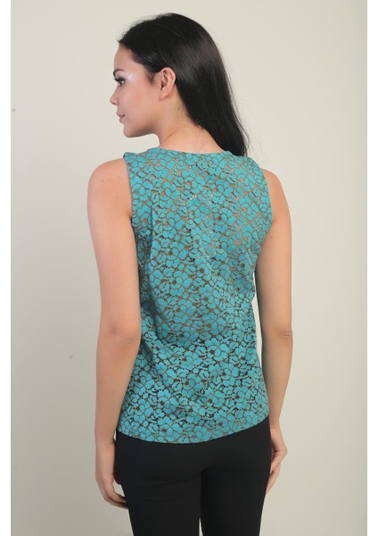 Kadın V Yaka Önü Büzgülü Çiçekli Delik Iş Bluz fırsatları