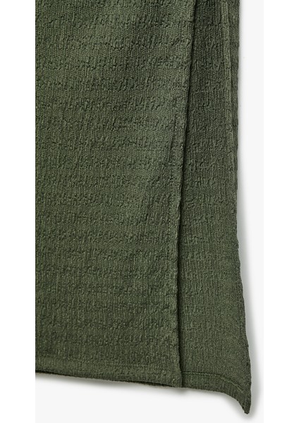 Bürümcük Kumaş Slim Fit Büzgü Detaylı Yırtmaçlı Uzun Etek fırsatları