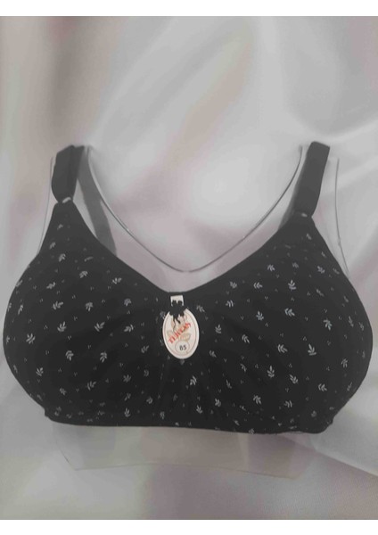 Siyah Desenli Penye Büyük Beden Pamuk Polyester Kadın Sütyen modelleri