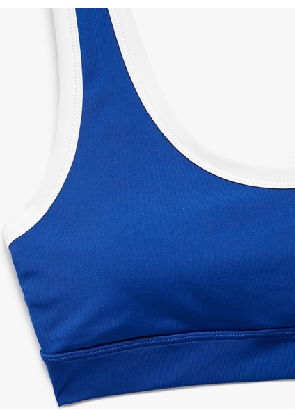 U Yaka Kaplı Renk Kontrastlı Slim Fit Sporcu Sütyeni modelleri
