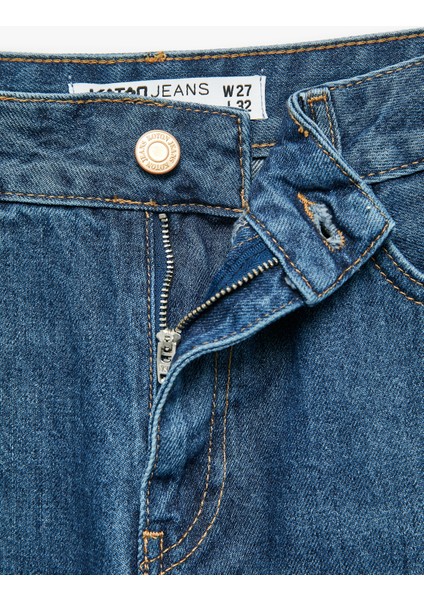 Pamuklu Düz Paça Cepli Jean Pantolon - Straight Jeans modelleri