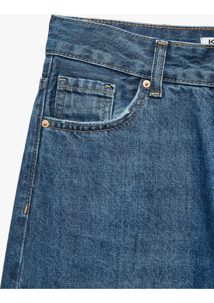 Pamuklu Düz Paça Cepli Jean Pantolon - Straight Jeans fırsatları