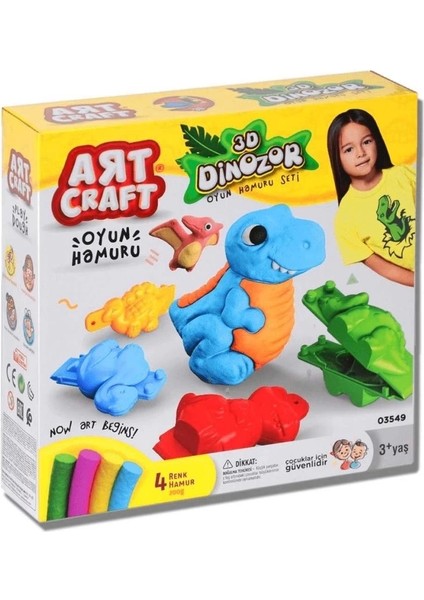 Dede 3D Dinozor Oyun Hamuru Seti