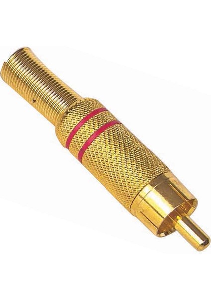 Tos Fiş Metal Altın Gold Erkek Konnektör (Siyah-Kırmızı Kodlu) Rca (4767) - GMS9788-9976