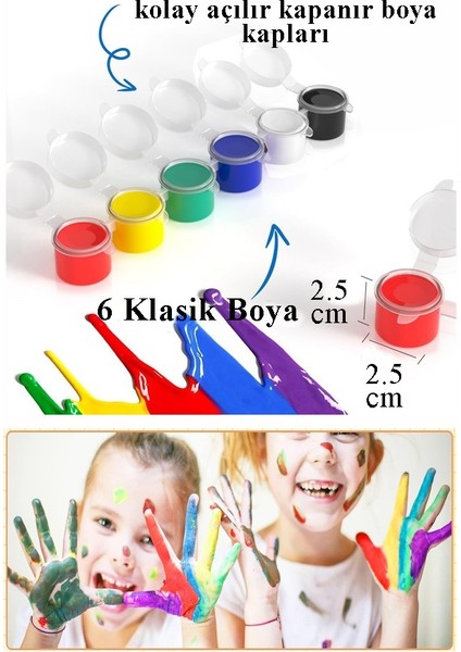 Guaj Boya 3 ml 12 Renk Resim Fırçası ve Paleti 4 Paket Mini Küçük Guaj Boya Etkinlik Boyama Boyası Su Bazlı Resim Okul indirimleri