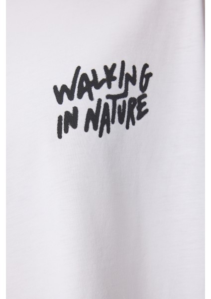Baskılı Pamuklu Oversize Örme T-Shirt indirimleri