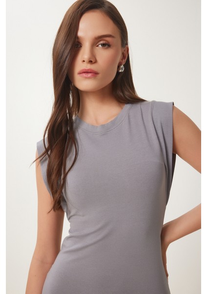 Basic Yazlık Midi Örme Elbise