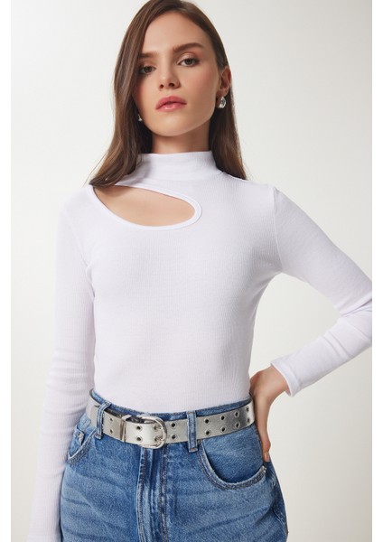2'li Paket Cut Out Detaylı Fitilli Örme Bluz Koyu Mavi Beyaz LGT0034 indirimleri