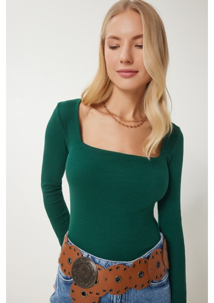 Kare Yaka 2'li Paket Örme Bluz