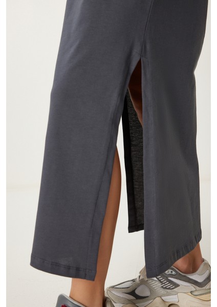 Oversize Basic Yazlık Esnek Örme Elbise