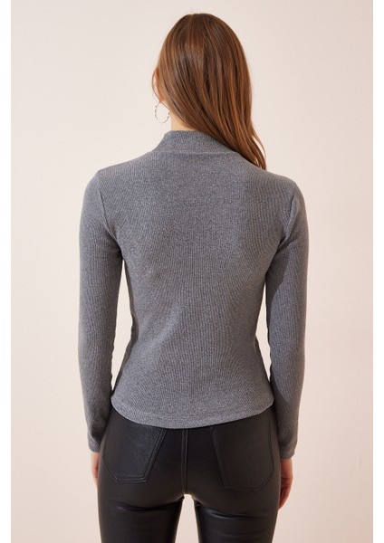 Cut Out Detaylı Fitilli Örme Bluz modelleri