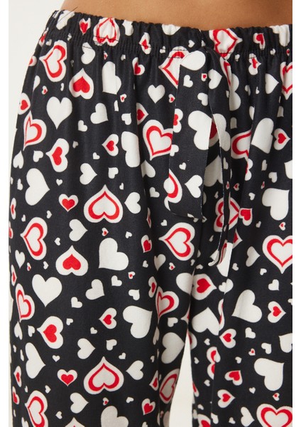 Desenli Yumuşak Dokulu Örme Pijama Altı