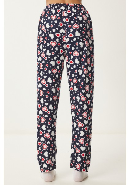 Desenli Yumuşak Dokulu Örme Pijama Altı