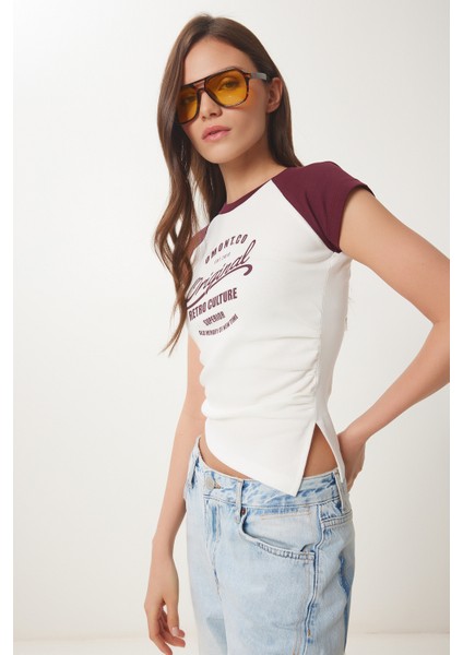 Kontrast Renkli Baskılı Örme T-Shirt fiyatları