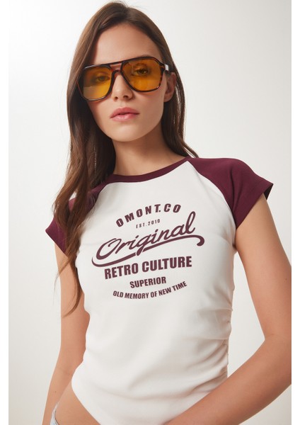 Kontrast Renkli Baskılı Örme T-Shirt fırsatları