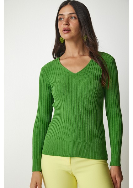V Yaka Fitilli Basic Bluz fırsatları