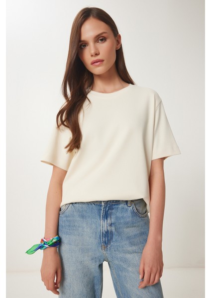 Basic Pamuklu Örme T-Shirt