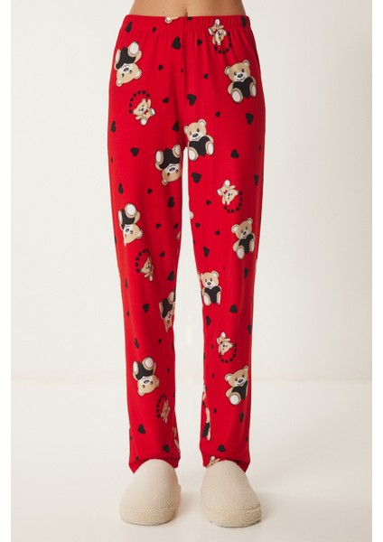 Ayıcık Desenli Gömlek Pantolon Örme Pijama Takımı