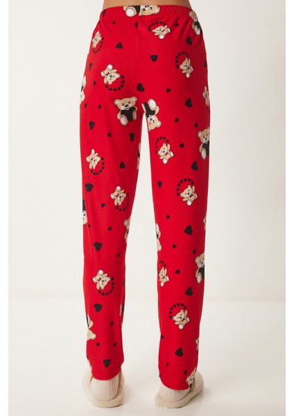 Ayıcık Desenli Gömlek Pantolon Örme Pijama Takımı