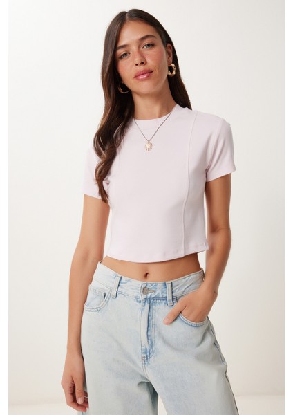 Basic Crop Esnek Örme T-Shirt fiyatları