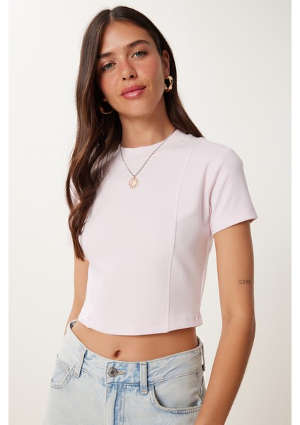 Basic Crop Esnek Örme T-Shirt modelleri