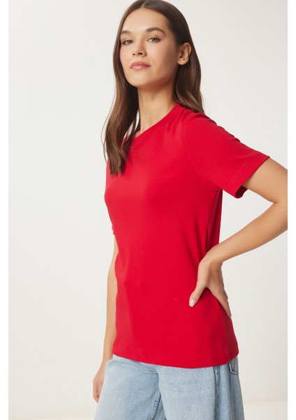 Pamuklu Basic Örme T-Shirt