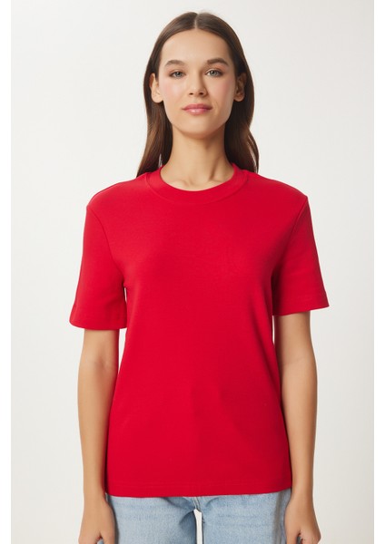 Pamuklu Basic Örme T-Shirt fırsatları