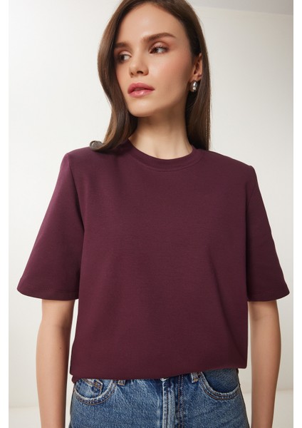 Vatkalı İnterlok Tshirt LUS0085 MÜRDÜM fiyatları