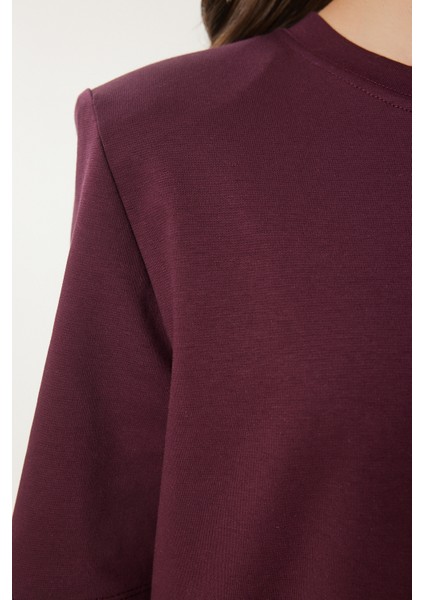 Vatkalı İnterlok Tshirt LUS0085 MÜRDÜM