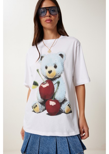 Ayıcık Baskılı Pamuklu Örme T-Shirt fiyatları