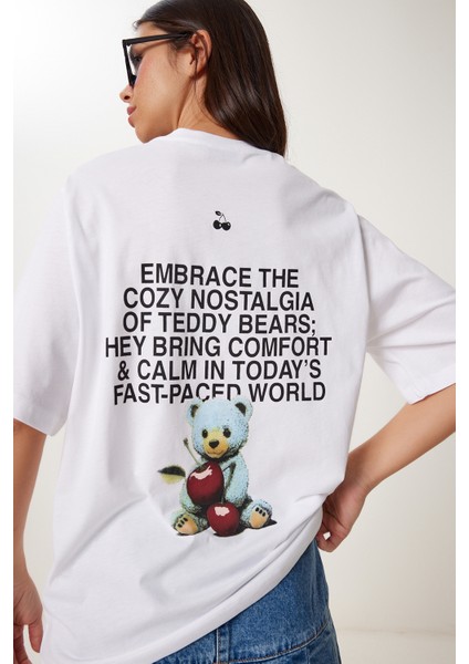 Ayıcık Baskılı Pamuklu Örme T-Shirt modelleri