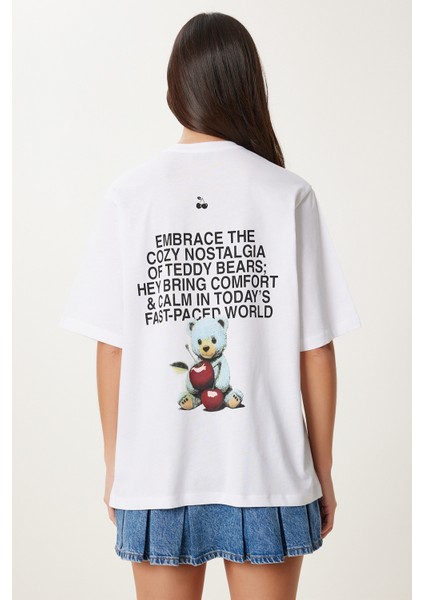 Ayıcık Baskılı Pamuklu Örme T-Shirt indirimleri
