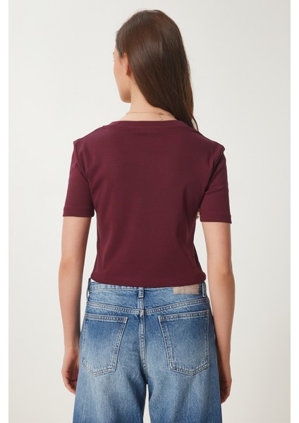 Düğmeli Basic Örme Bluz