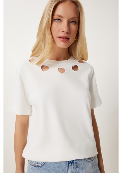 Cut Out Detaylı Pamuklu Örme T-Shirt fiyatları