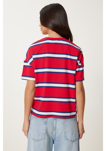 Çizgili Pamuklu Örme T-Shirt indirimleri