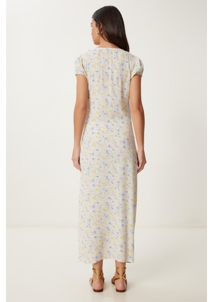 Çiçek Desenli Yazlık Viskon Elbise indirimleri
