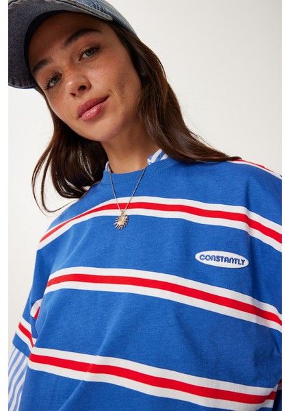 Çizgili Pamuklu Örme T-Shirt indirimleri