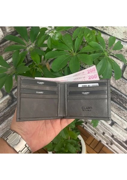 Hakiki Deri Antik Gri Klasik Erkek Cüzdanı (T441)