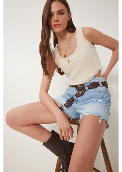 Yazlık Crop Triko Bluz